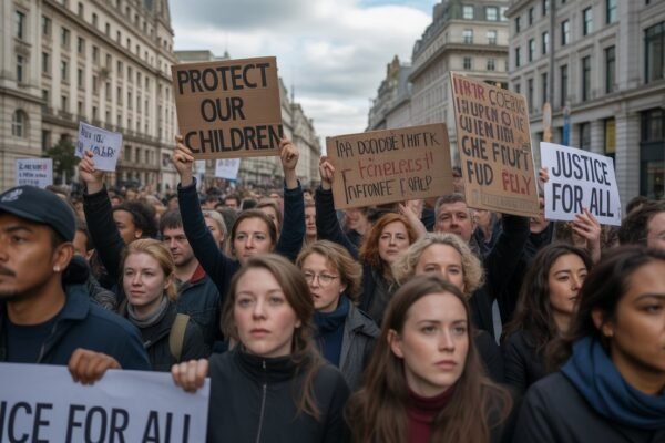Public protests are taking place in the UK to support child safety. Ten posts for justice. Two Afghan boys raped a girl in the UK. Please share this post so that this girl can get justice.