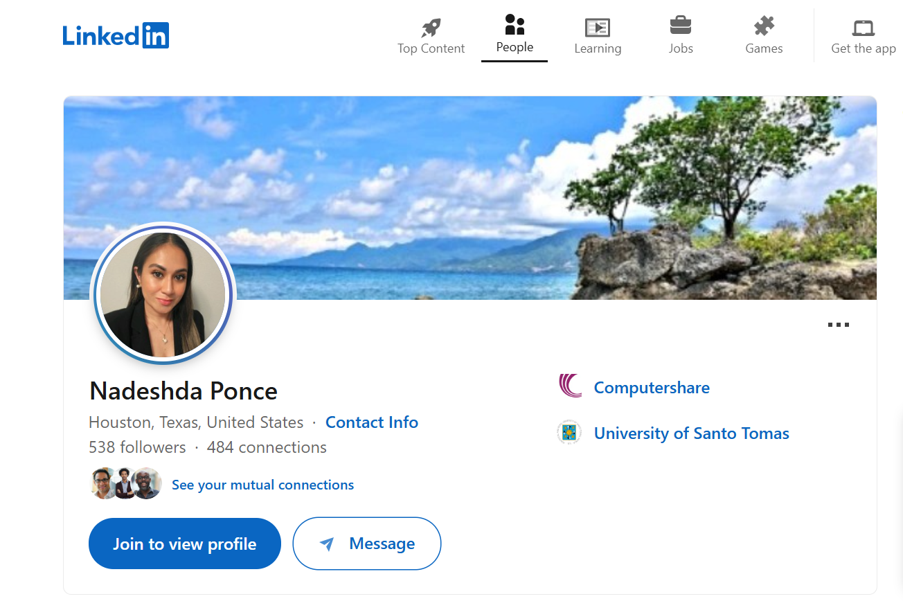 Who is Nadeshda Ponce? Now Private Life on linkedin